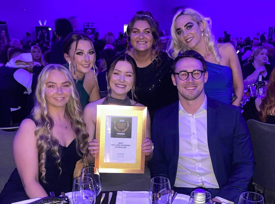The Faye's Doggy Boutique team at the Englands Business Awards 2023.